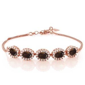 Brown Quartz Diamonds Bracelet